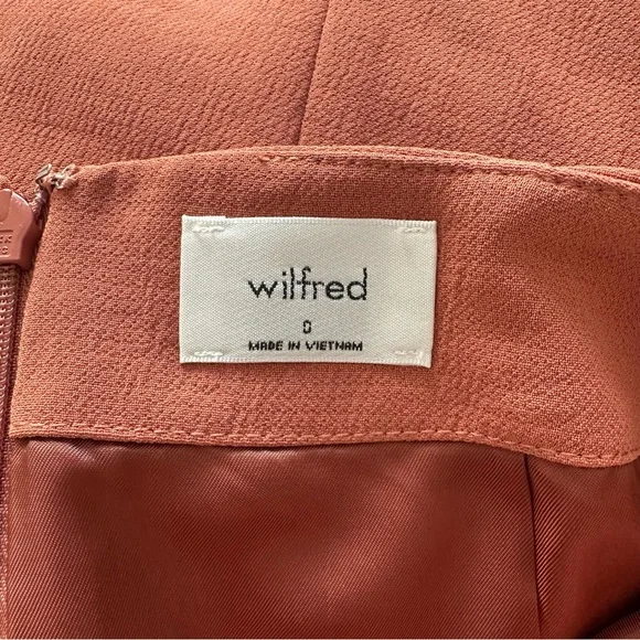Wilfred Aritzia Wrap Mini Skirt Terracotta | Size 0 NWOT - Picture 2 of 6